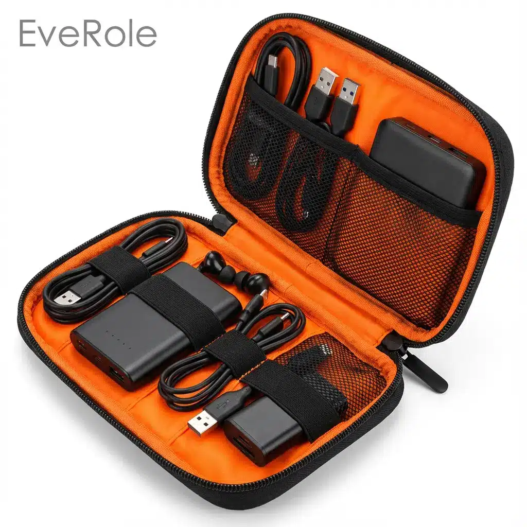 オリジナルガジェットポーチOEM 600Dポリエステル構造・小ロット｜EveRole